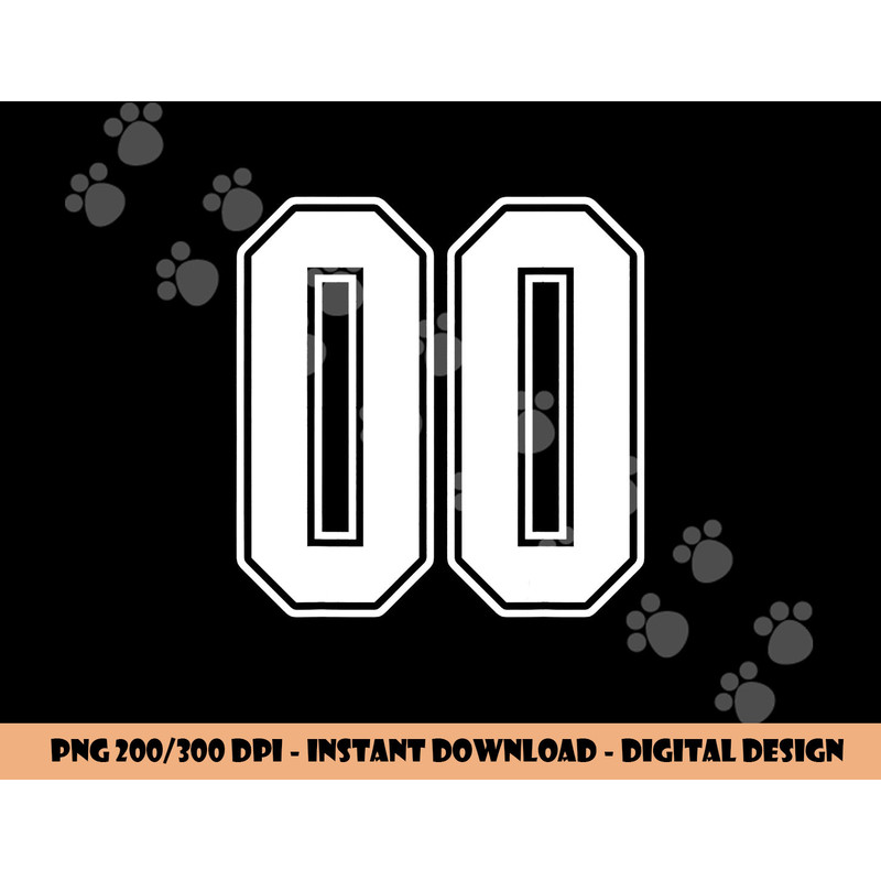 00 White Outline Number 00 Sports Fan Jersey Style png, sublimation copy.jpg