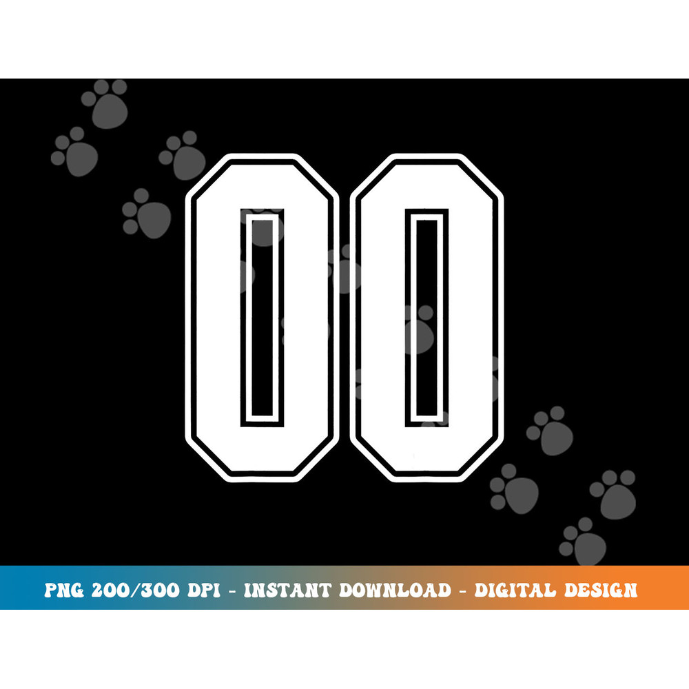 00 White Outline Number 00 Sports Fan Jersey Style png, sublimation copy.jpg