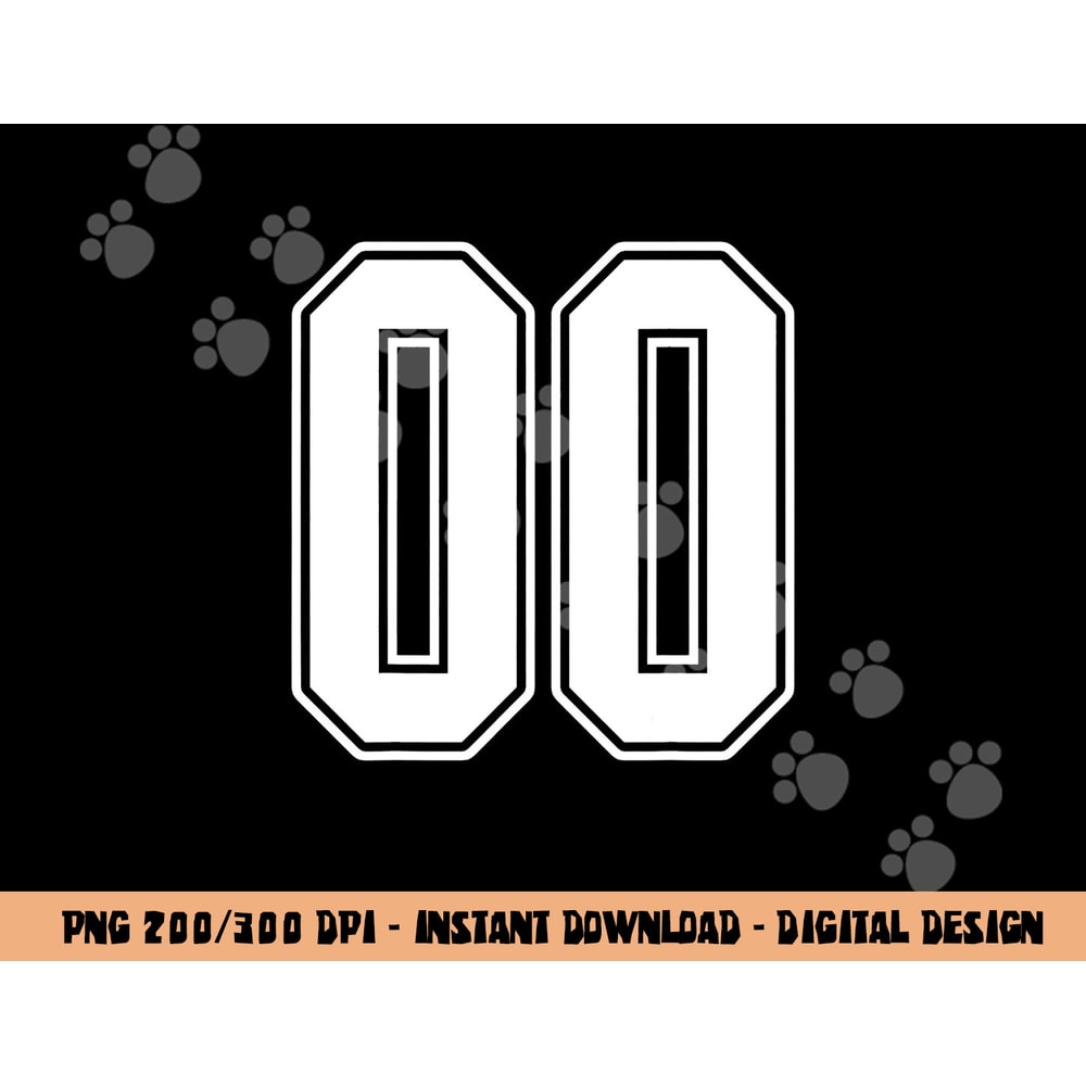 00 White Outline Number 00 Sports Fan Jersey Style png, sublimation copy.jpg
