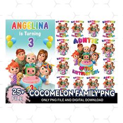 25 bundle cocomelon family png, cocomelon png