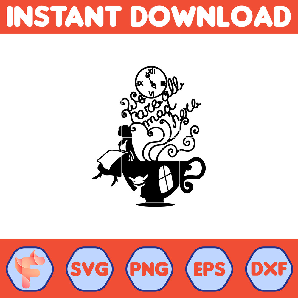 Alice in Wonderland SVG, Alice SVG, Princess svg, Alice in Wonderland Clipart, Alice in Wonderland cut file, Instant Download (18).jpg