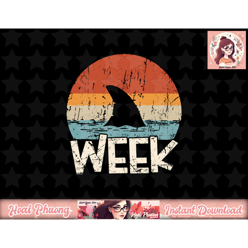 Retro Shark Fin Week 2023 Shark Lover Ocean Wildlife Summer png, sublimation copy.jpg