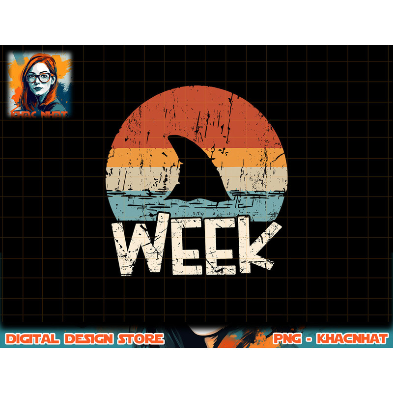Retro Shark Fin Week 2023 Shark Lover Ocean Wildlife Summer png, sublimation copy.jpg
