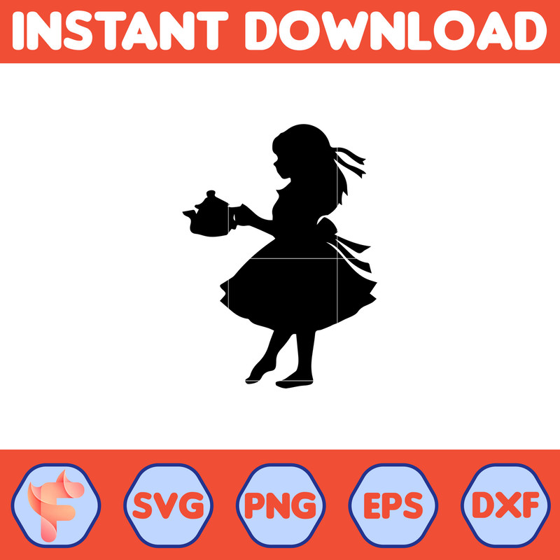 Alice in Wonderland SVG, Alice SVG, Princess svg, Alice in Wonderland Clipart, Alice in Wonderland cut file, Instant Download (21).jpg