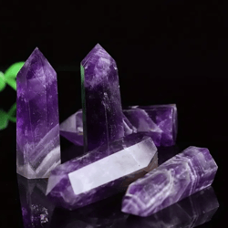 1pcs Pure Natural Crystal Dreamy Amethyst Healing Energy Tower Column Handmade Carving Piece Creative Upscale