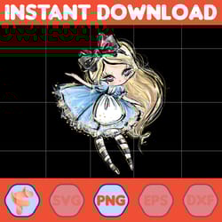 karamfila's alice in wonderland clipart png, mad hatter whimsical tea party bunny white rabbit cheshire cat planner stic