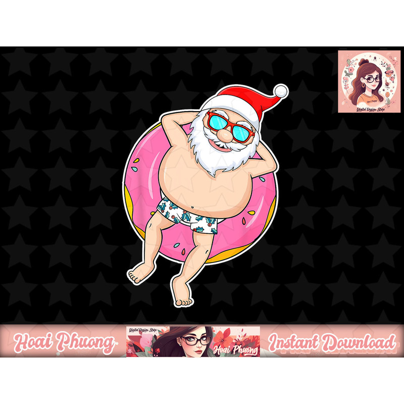 Summer Christmas in July Tropical Santa On Pool Summer Santa png, sublimation copy.jpg