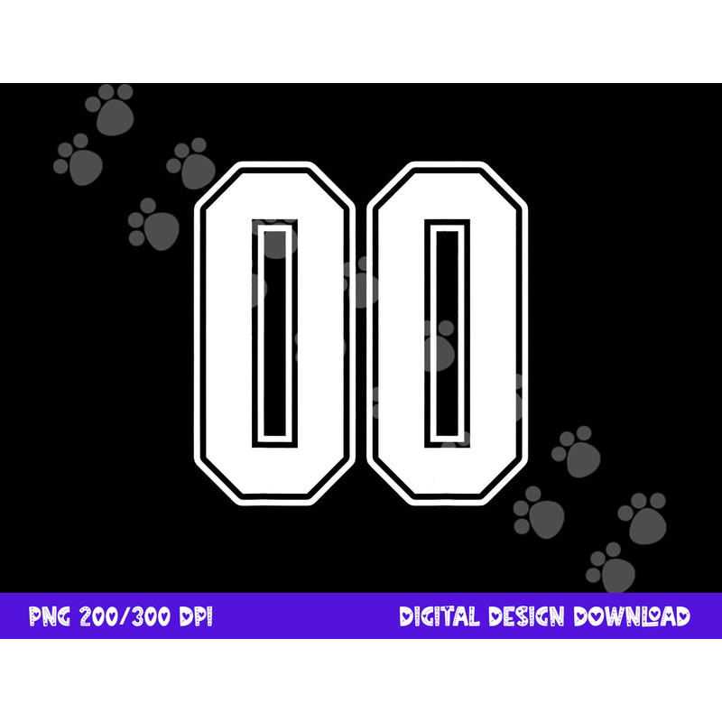 00 White Outline Number 00 Sports Fan Jersey Style png, sublimation copy.jpg