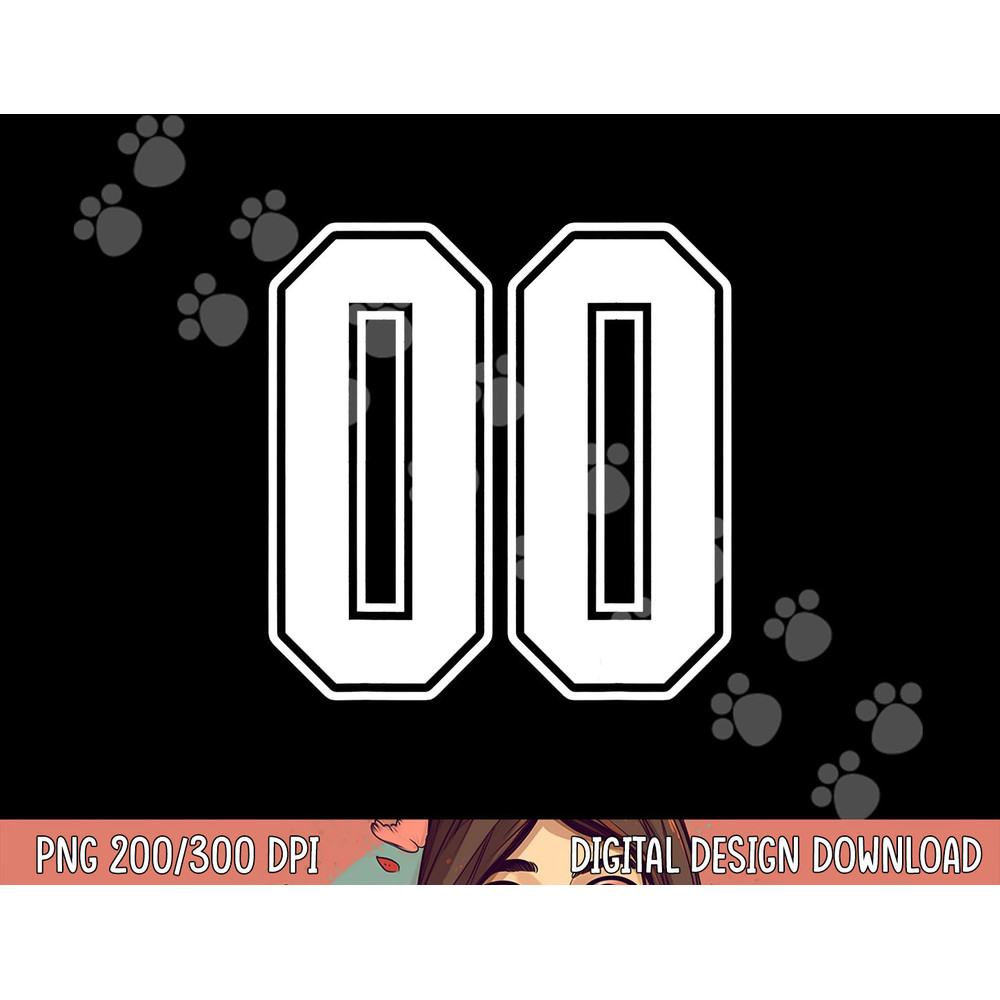 00 White Outline Number 00 Sports Fan Jersey Style png, sublimation copy.jpg
