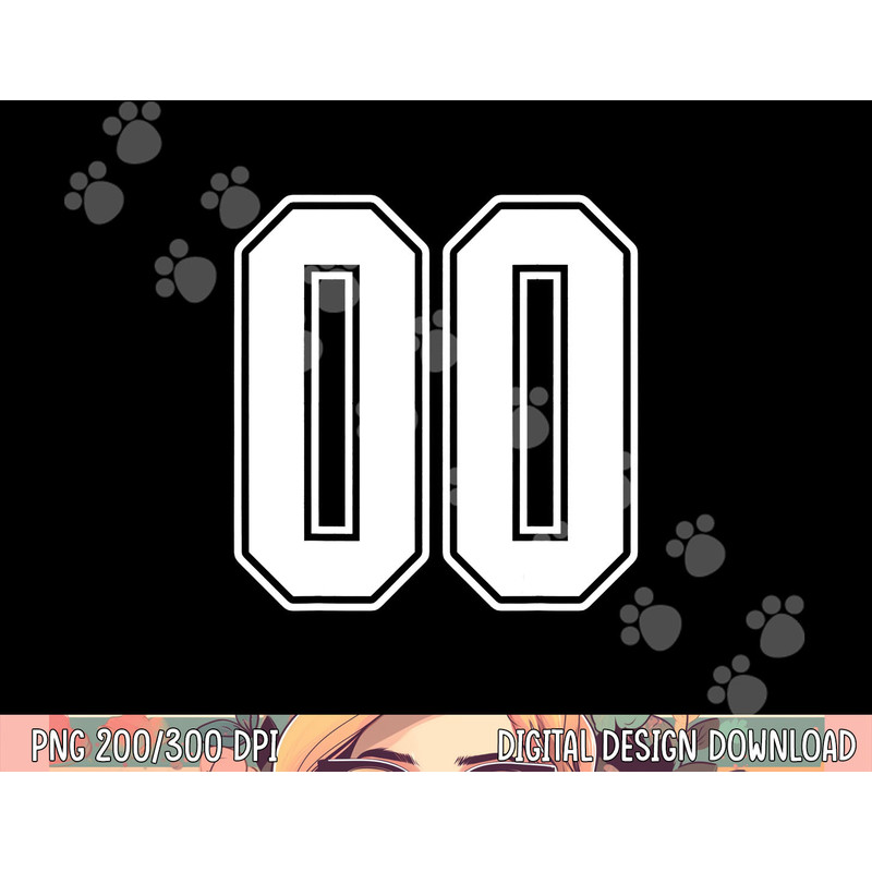 00 White Outline Number 00 Sports Fan Jersey Style png, sublimation copy.jpg