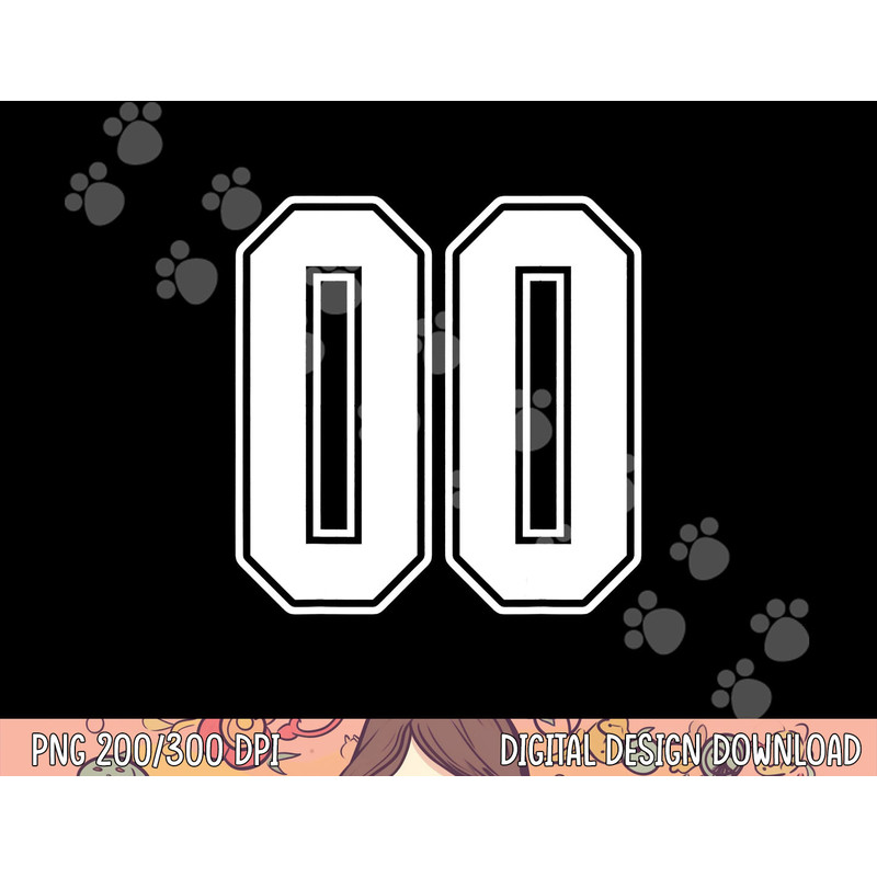 00 White Outline Number 00 Sports Fan Jersey Style png, sublimation copy.jpg