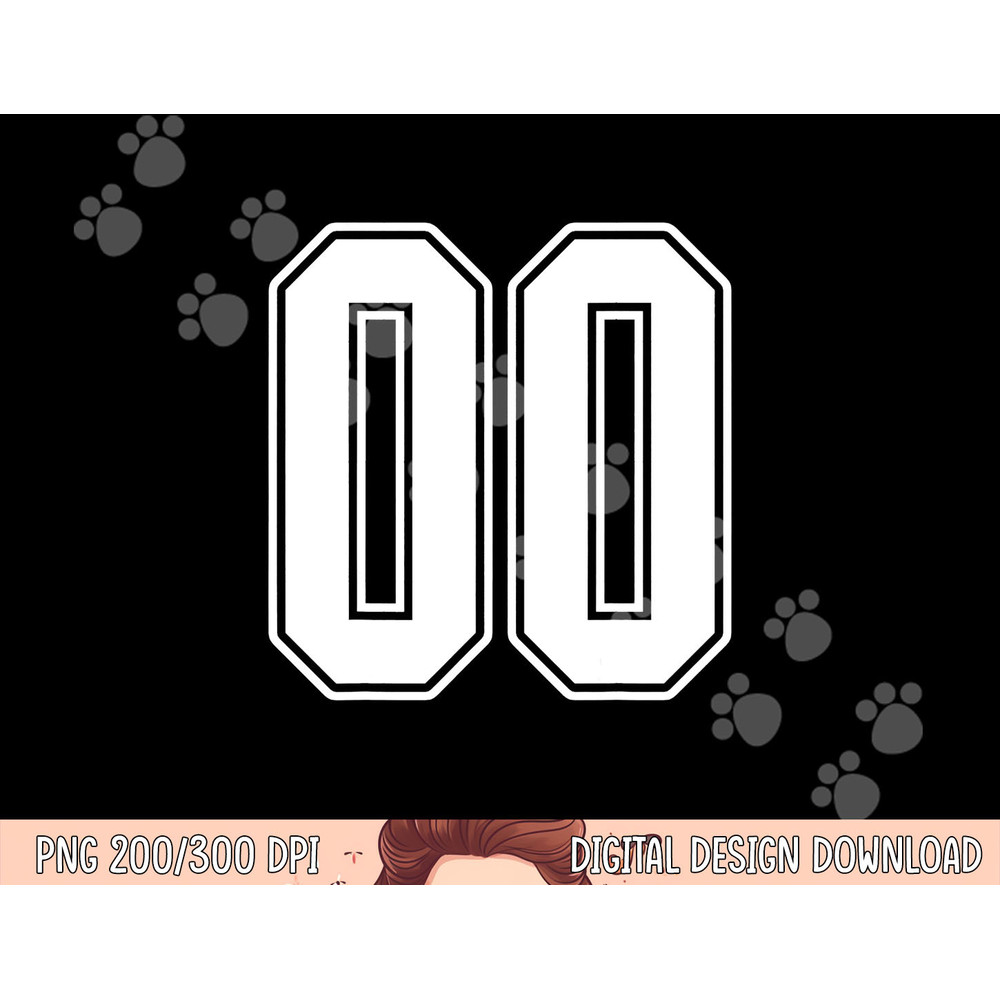00 White Outline Number 00 Sports Fan Jersey Style png, sublimation copy.jpg