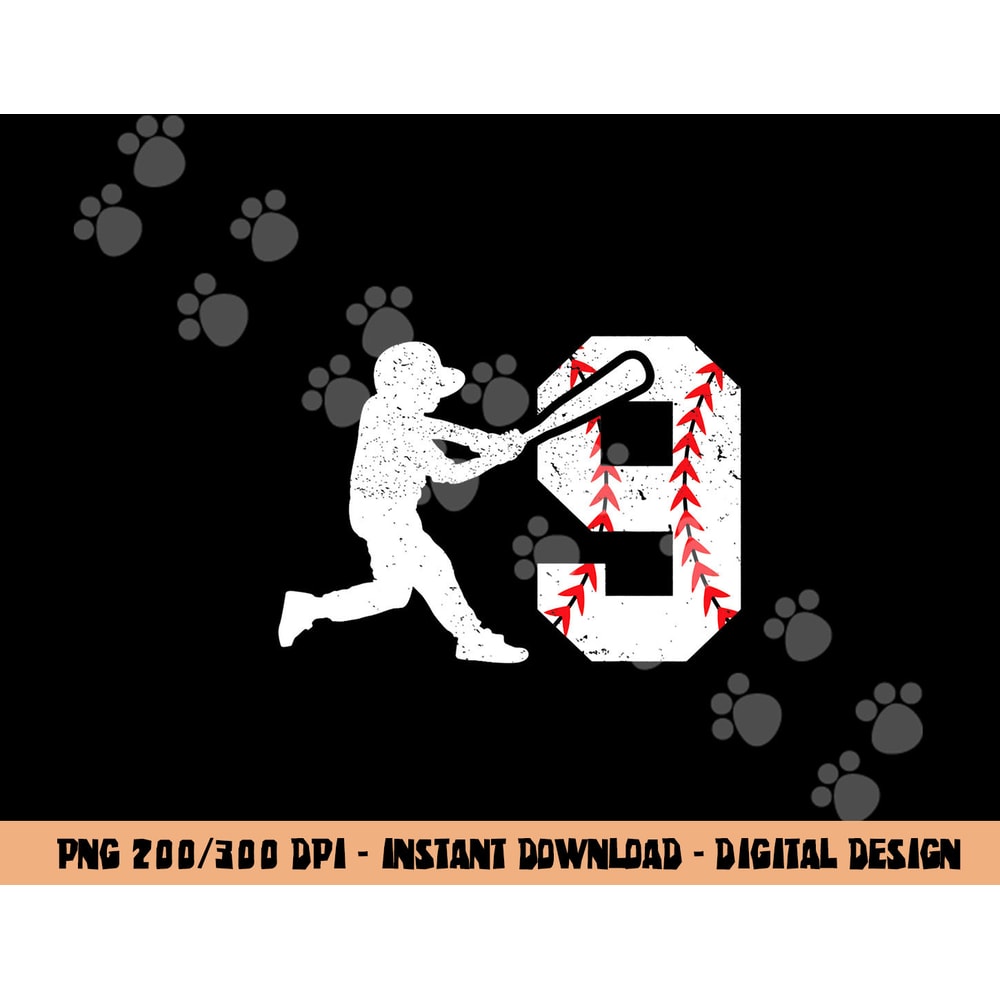 9th Birthday Baseball Big Number Nine 9 Year Old Boy Girl png, sublimation copy.jpg
