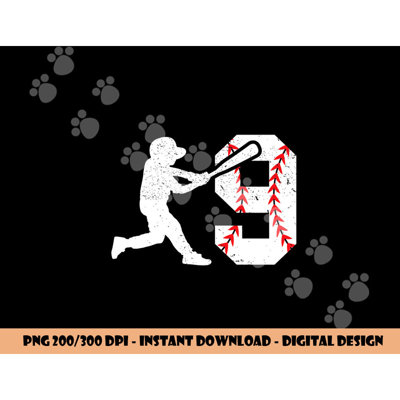 9th Birthday Baseball Big Number Nine 9 Year Old Boy Girl png, sublimation copy.jpg