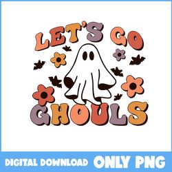 let's go ghouls png, cute ghost png, ghouls halloween png, retro halloween png, halloween png, cartoon png, png file