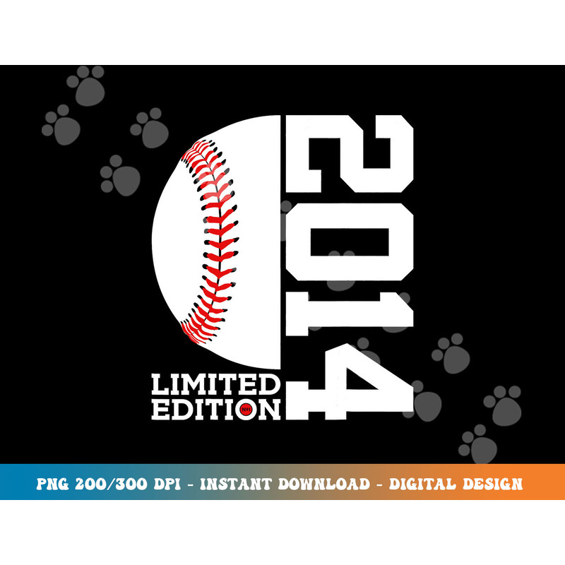 9th Birthday Baseball Limited Edition 2014 png, sublimation copy.jpg