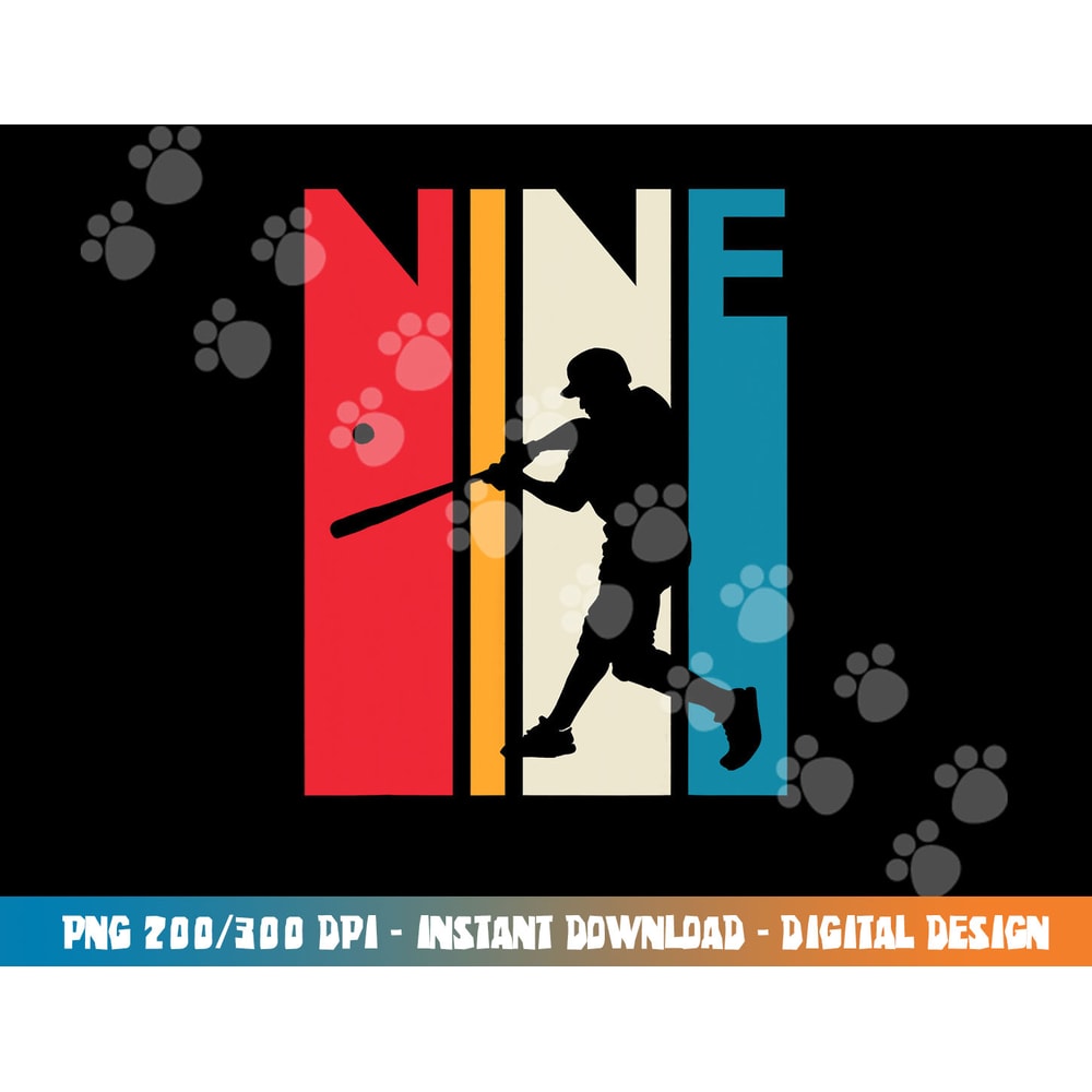 9th Birthday Gift Nine Vintage Baseball Birthday 9 Year Old png, sublimation copy.jpg