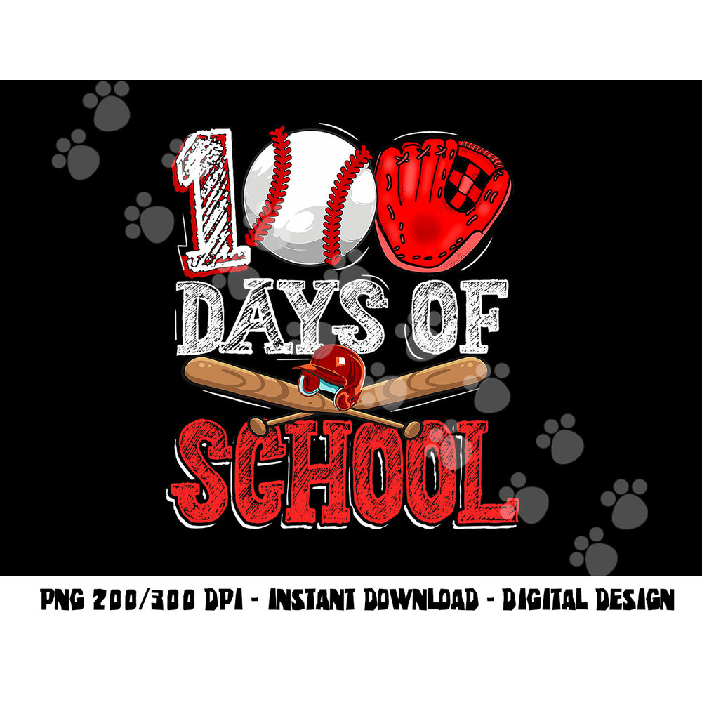 100 Days of School Baseball 100th Day Of School Teacher Kids png, sublimation copy.jpg