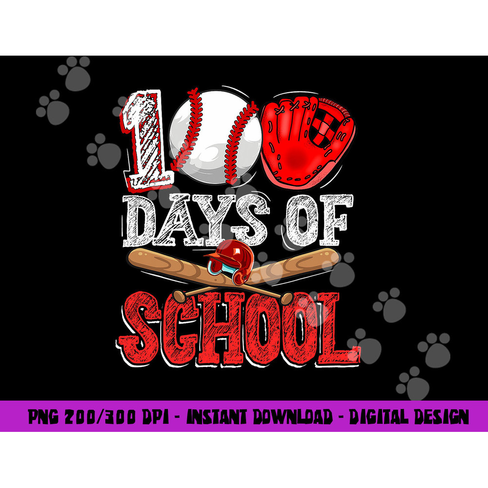 100 Days of School Baseball 100th Day Of School Teacher Kids  png, sublimation copy.jpg