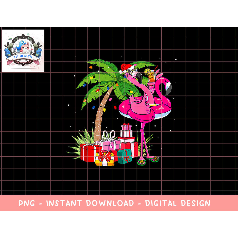 Tropical Pink Flamingo Christmas In July Summer Palm Tree png, sublimation copy.jpg
