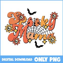 spooky mama png, bat png, ghost png, skull png, retro halloween png, halloween png, cartoon png, png digital file