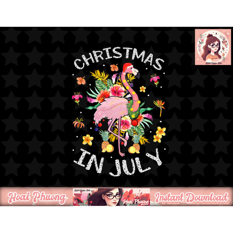 Tropical Pink Flamingo Hawaii Summer Cute Christmas In July png, sublimation copy.jpg