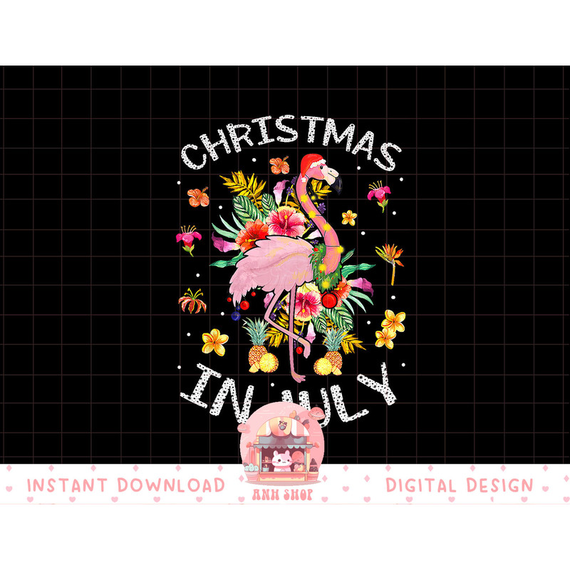 Tropical Pink Flamingo Hawaii Summer Cute Christmas In July png, sublimation copy.jpg