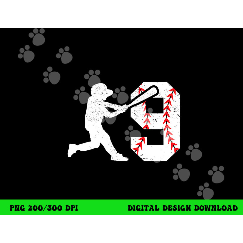 9th Birthday Baseball Big Number Nine 9 Year Old Boy Girl png, sublimation copy.jpg