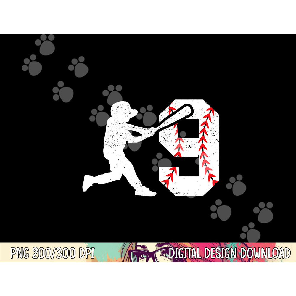9th Birthday Baseball Big Number Nine 9 Year Old Boy Girl png, sublimation copy.jpg