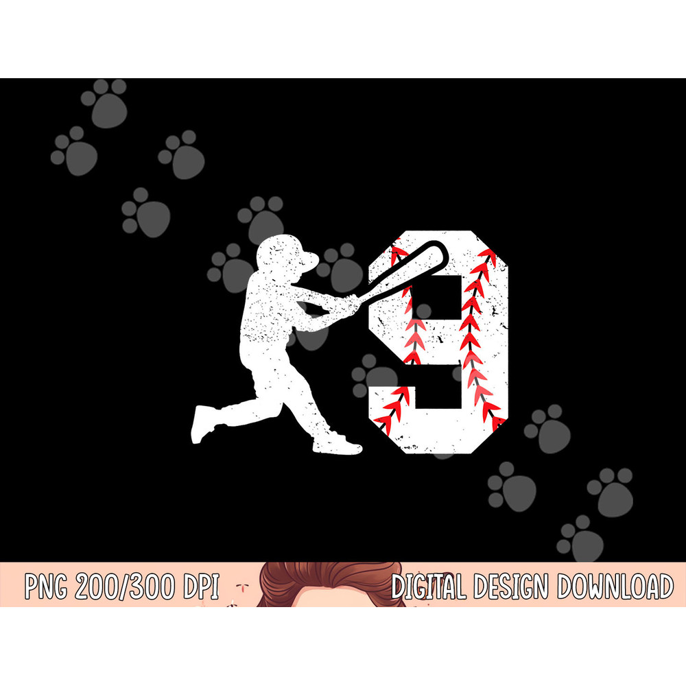 9th Birthday Baseball Big Number Nine 9 Year Old Boy Girl png, sublimation copy.jpg