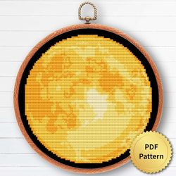 Full Moon Cross Stitch Pattern