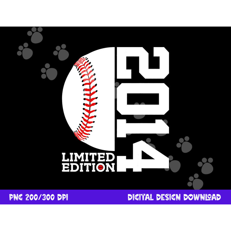 9th Birthday Baseball Limited Edition 2014 png, sublimation copy.jpg