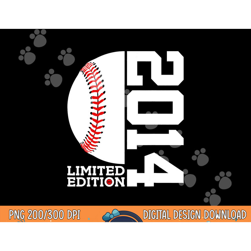 9th Birthday Baseball Limited Edition 2014 png, sublimation copy.jpg