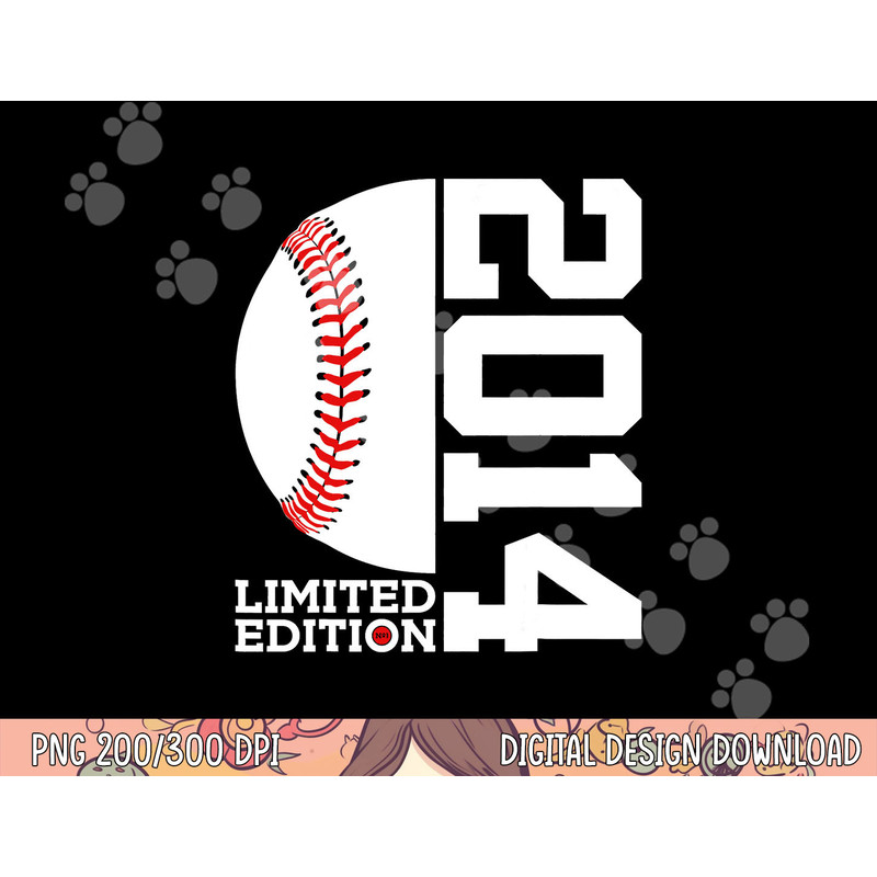 9th Birthday Baseball Limited Edition 2014 png, sublimation copy.jpg