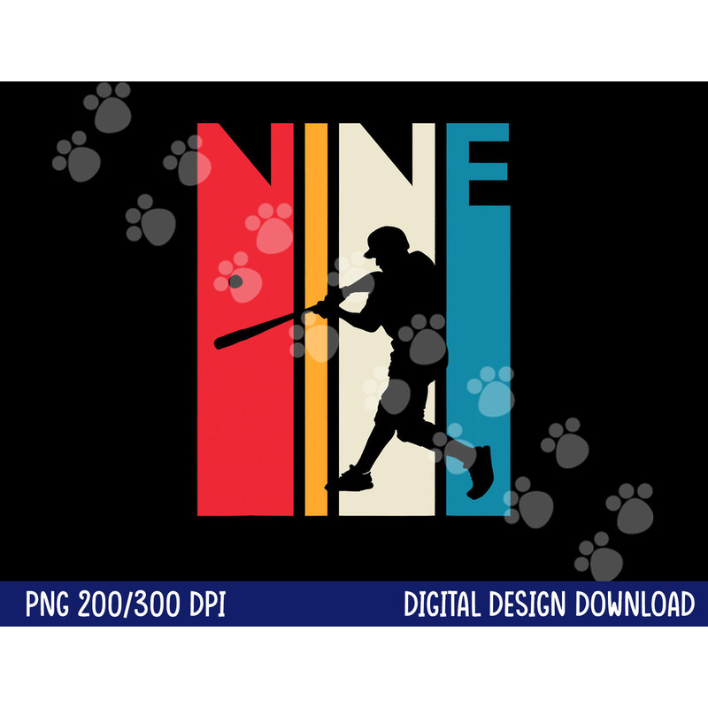 9th Birthday Gift Nine Vintage Baseball Birthday 9 Year Old png, sublimation copy.jpg