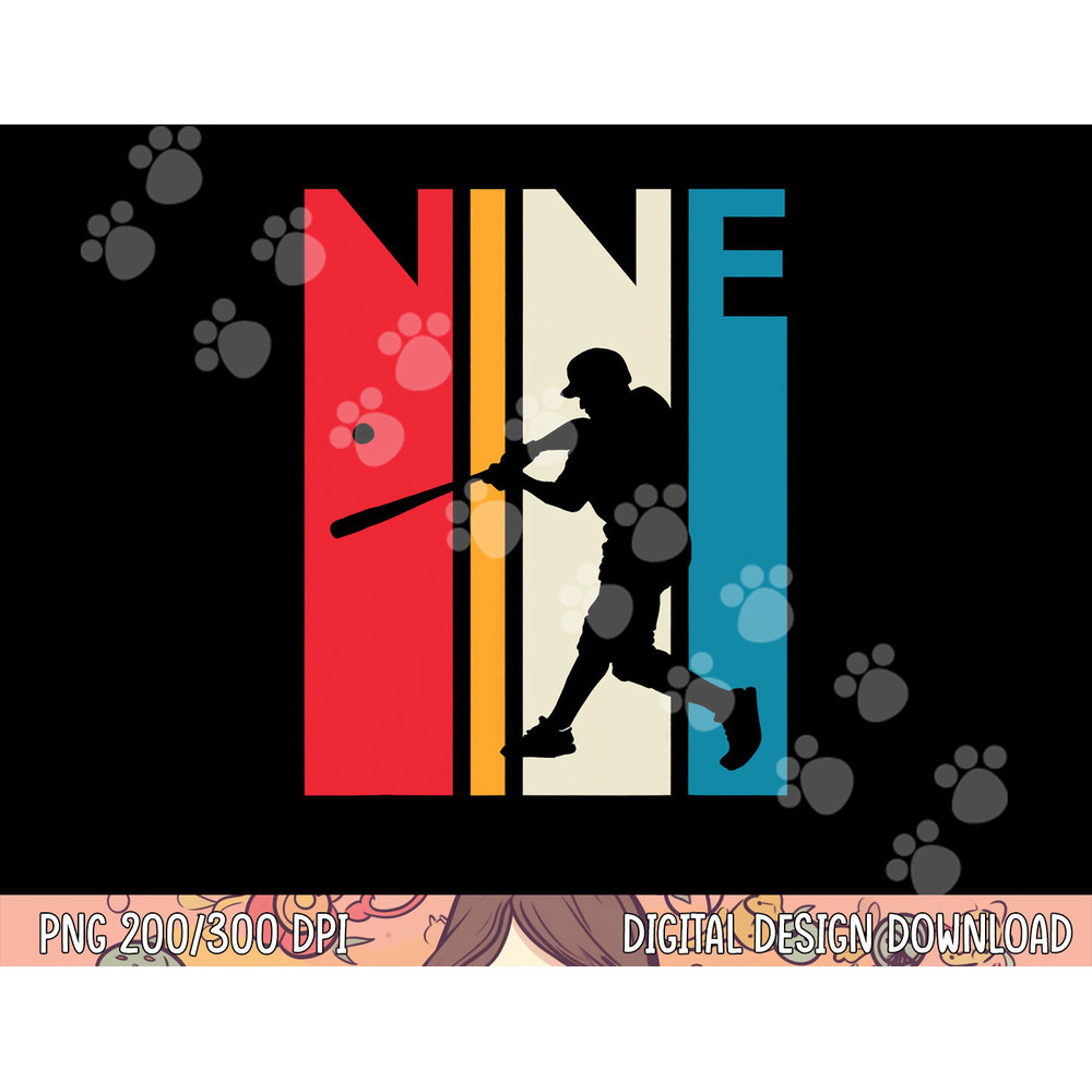 9th Birthday Gift Nine Vintage Baseball Birthday 9 Year Old png, sublimation copy.jpg