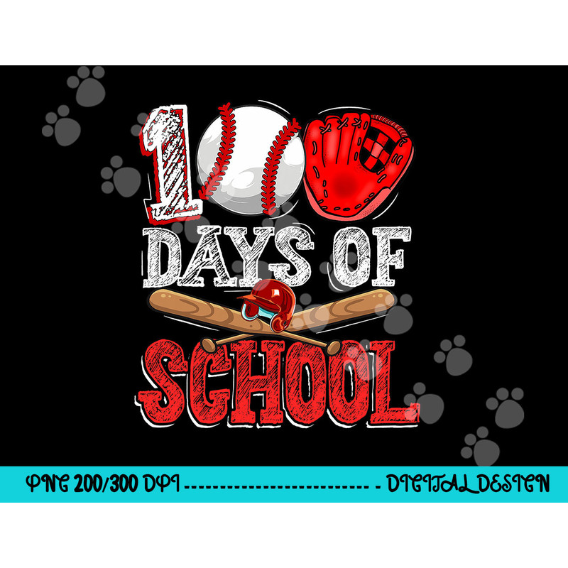 100 Days of School Baseball 100th Day Of School Teacher Kids png, sublimation copy.jpg