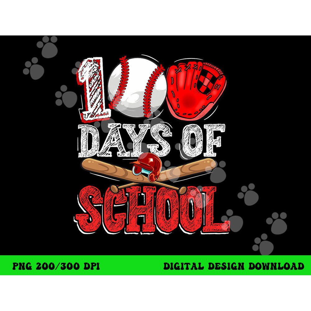 100 Days of School Baseball 100th Day Of School Teacher Kids  png, sublimation copy.jpg