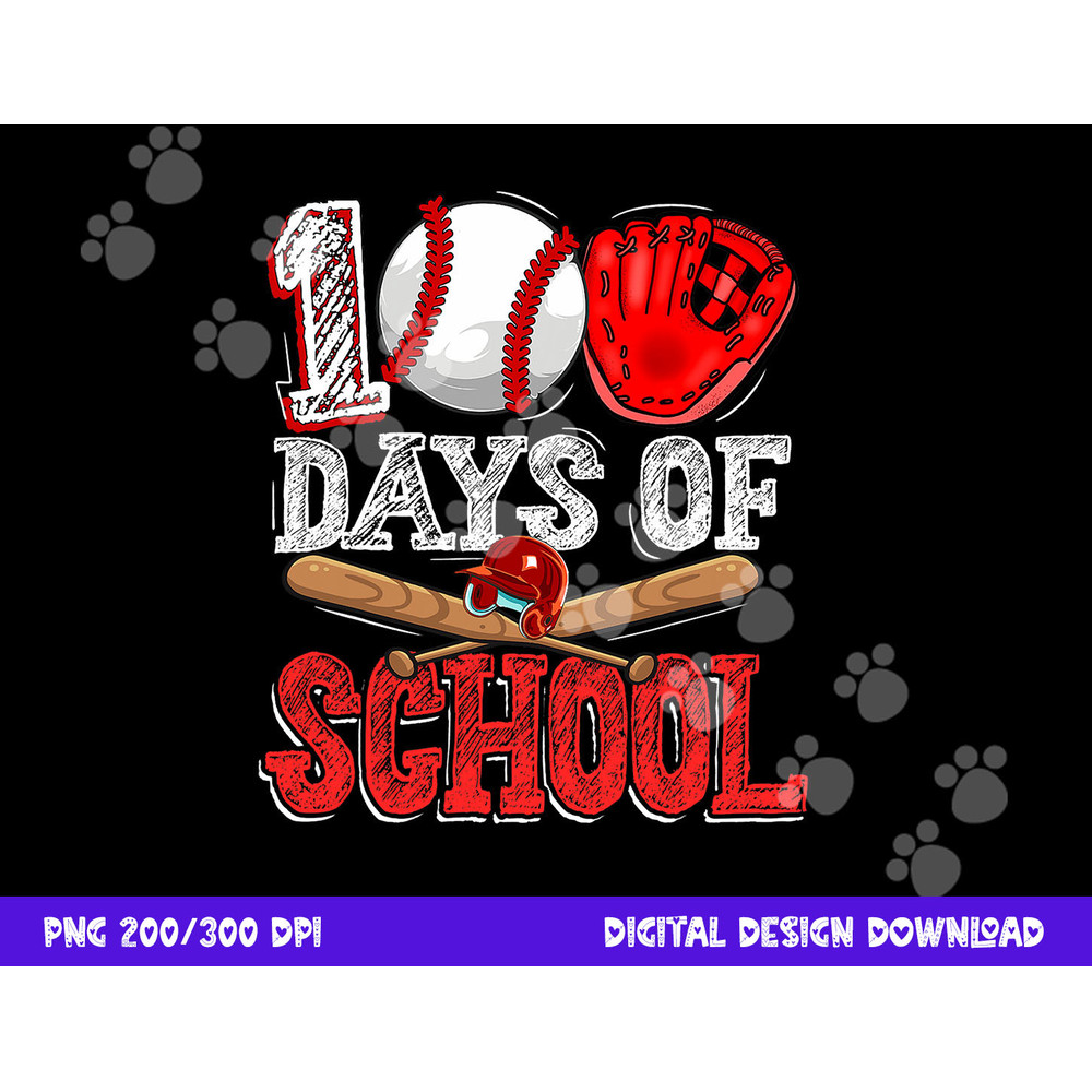 100 Days of School Baseball 100th Day Of School Teacher Kids png, sublimation copy.jpg