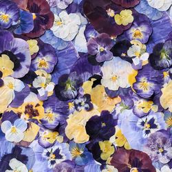 pressed purple fowers seamless tileable repeating pattern