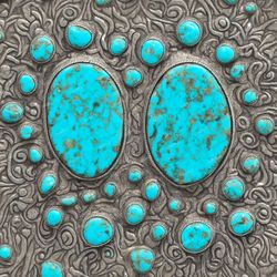 silver mounted turquoise stones 42 seamless tileable repeating pattern