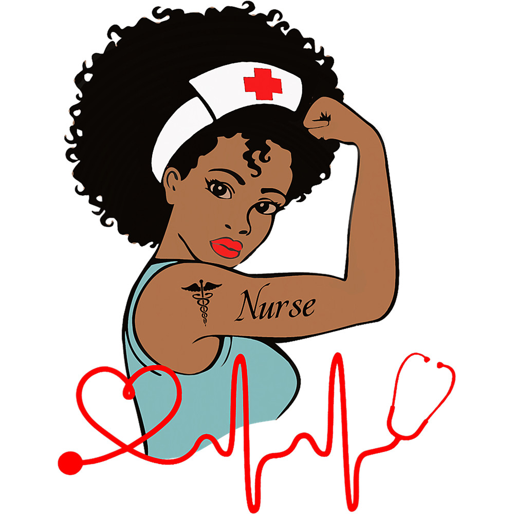 African American Nurse Strong Melanin Girl, Melanin Nurse png,sublimation.png