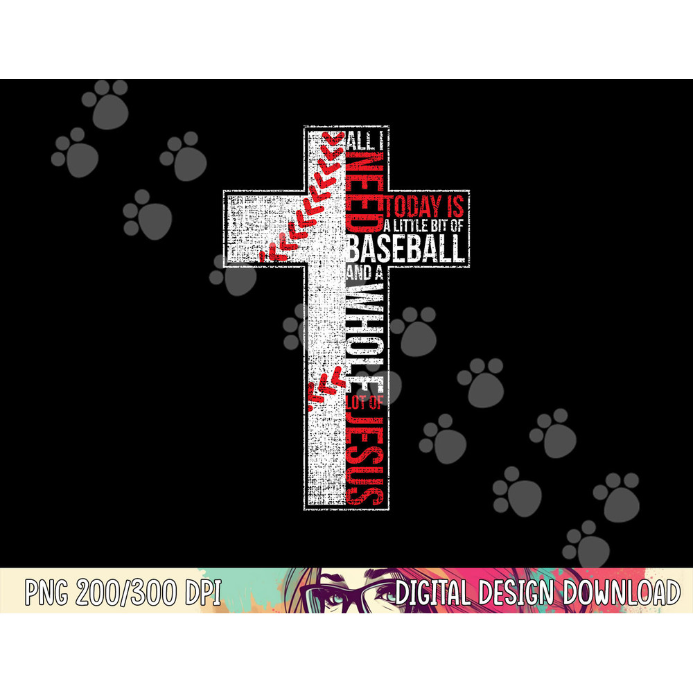 All I Need Is Baseball & Jesus Christian Cross Faith T Shirt copy.jpg