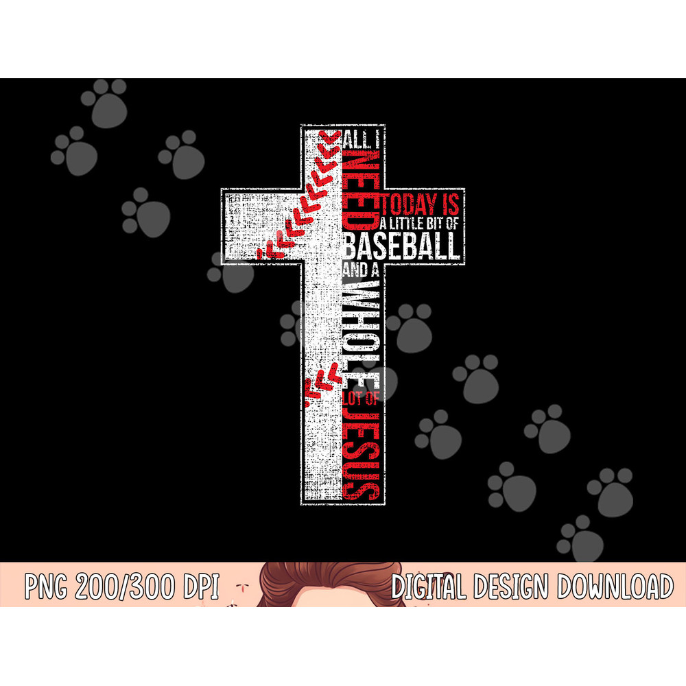 All I Need Is Baseball & Jesus Christian Cross Faith T Shirt copy.jpg