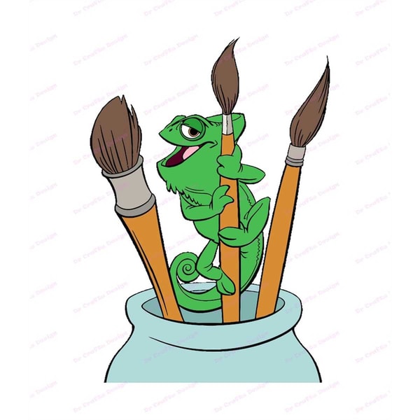 Pascal With Paintbrush Tangled SVG, svg, dxf, Cricut, Silhou | Inspire ...