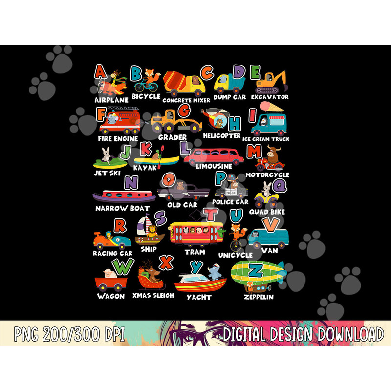 Alphabet Learning Transportation Animal Letter ABCs teacher png, sublimation copy.jpg