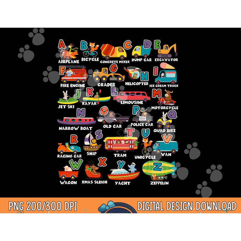 Alphabet Learning Transportation Animal Letter ABCs teacher  png, sublimation copy.jpg