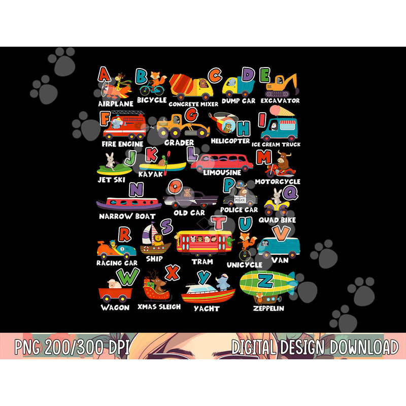 Alphabet Learning Transportation Animal Letter ABCs teacher png, sublimation copy.jpg