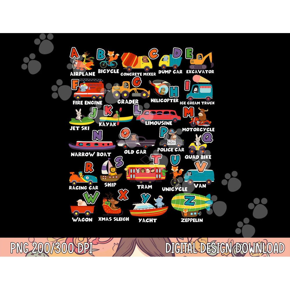 Alphabet Learning Transportation Animal Letter ABCs teacher png, sublimation copy.jpg