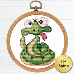 Funny Snake Cross Stitch Pattern